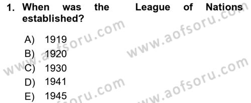 International Politics Dersi 2023 - 2024 Yılı (Vize) Ara Sınav Soruları 1. Soru