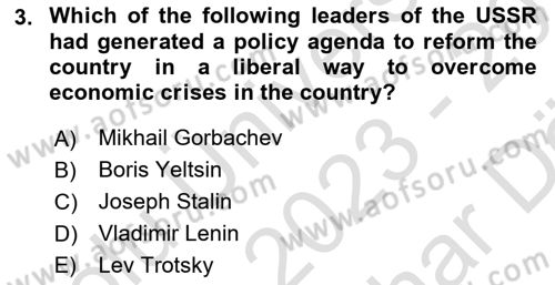 International Politics Dersi 2023 - 2024 Yılı (Vize) Ara Sınav Soruları 3. Soru