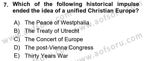 International Politics Dersi 2023 - 2024 Yılı (Vize) Ara Sınav Soruları 7. Soru