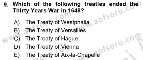 International Politics Dersi 2023 - 2024 Yılı (Vize) Ara Sınav Soruları 9. Soru