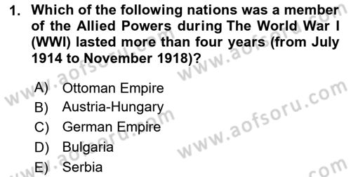 International Politics Dersi 2023 - 2024 Yılı (Final) Dönem Sonu Sınav Soruları 1. Soru