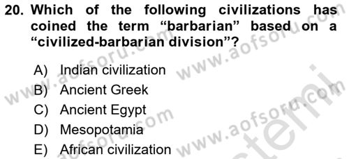 International Politics Dersi 2023 - 2024 Yılı (Final) Dönem Sonu Sınav Soruları 20. Soru