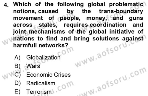 International Politics Dersi 2024 - 2025 Yılı (Vize) Ara Sınav Soruları 4. Soru