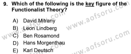 International Politics Dersi 2024 - 2025 Yılı (Vize) Ara Sınav Soruları 9. Soru