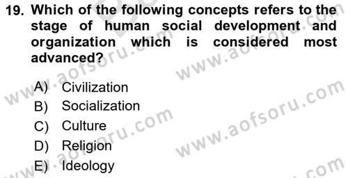 International Politics Dersi 2024 - 2025 Yılı (Final) Dönem Sonu Sınav Soruları 19. Soru