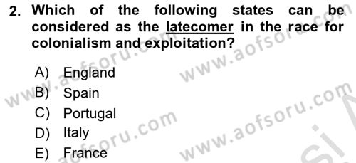 International Politics Dersi 2024 - 2025 Yılı (Final) Dönem Sonu Sınav Soruları 2. Soru