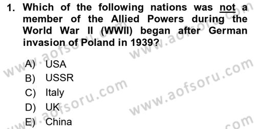 International Politics Dersi 2024 - 2025 Yılı Yaz Okulu Sınav Soruları 1. Soru