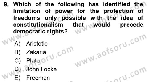 International Politics Dersi 2024 - 2025 Yılı Yaz Okulu Sınav Soruları 9. Soru
