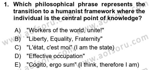 International Politics Dersi 2025 - 2026 Yılı (Vize) Ara Sınav Soruları 1. Soru
