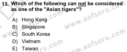 Diplomacy Dersi 2021 - 2022 Yılı (Final) Dönem Sonu Sınav Soruları 13. Soru