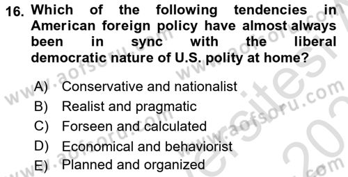 Diplomacy Dersi 2021 - 2022 Yılı (Final) Dönem Sonu Sınav Soruları 16. Soru