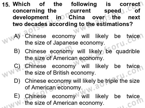 Diplomacy Dersi 2023 - 2024 Yılı (Final) Dönem Sonu Sınav Soruları 15. Soru