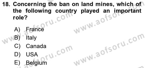 Diplomacy Dersi 2023 - 2024 Yılı (Final) Dönem Sonu Sınav Soruları 18. Soru