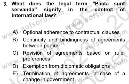 Diplomacy Dersi 2023 - 2024 Yılı (Final) Dönem Sonu Sınav Soruları 3. Soru