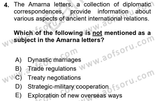 Diplomacy Dersi 2023 - 2024 Yılı (Final) Dönem Sonu Sınav Soruları 4. Soru