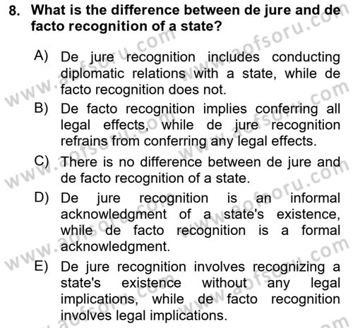 Diplomacy Dersi 2023 - 2024 Yılı (Final) Dönem Sonu Sınav Soruları 8. Soru