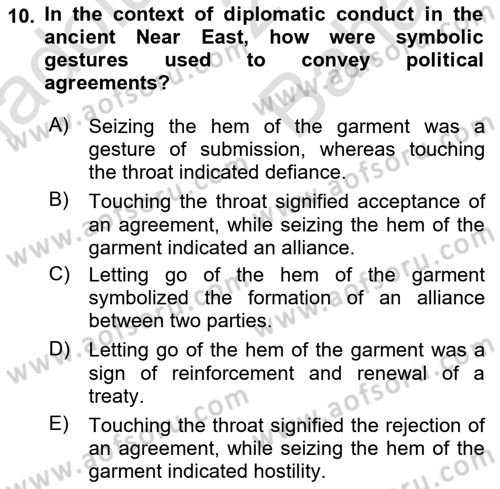 Diplomacy Dersi 2024 - 2025 Yılı (Vize) Ara Sınav Soruları 10. Soru