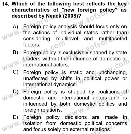Diplomacy Dersi 2024 - 2025 Yılı (Vize) Ara Sınav Soruları 14. Soru