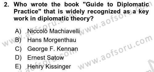 Diplomacy Dersi 2024 - 2025 Yılı (Vize) Ara Sınav Soruları 2. Soru