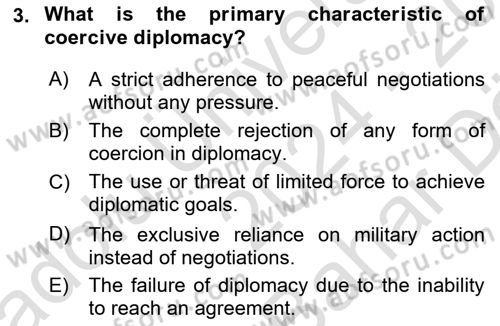 Diplomacy Dersi 2024 - 2025 Yılı (Vize) Ara Sınav Soruları 3. Soru