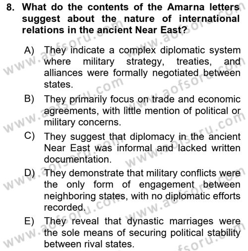 Diplomacy Dersi 2024 - 2025 Yılı (Vize) Ara Sınav Soruları 8. Soru