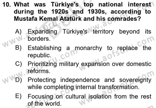 Diplomacy Dersi 2024 - 2025 Yılı (Final) Dönem Sonu Sınav Soruları 10. Soru