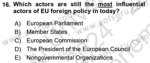 Diplomacy Dersi 2024 - 2025 Yılı (Final) Dönem Sonu Sınav Soruları 16. Soru