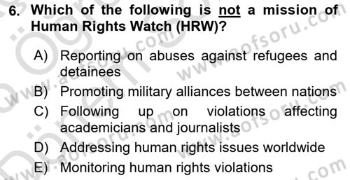 Diplomacy Dersi 2024 - 2025 Yılı (Final) Dönem Sonu Sınav Soruları 6. Soru