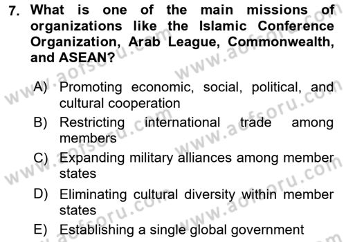 Diplomacy Dersi 2024 - 2025 Yılı (Final) Dönem Sonu Sınav Soruları 7. Soru