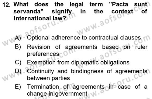 Diplomacy Dersi 2025 - 2026 Yılı (Vize) Ara Sınav Soruları 12. Soru