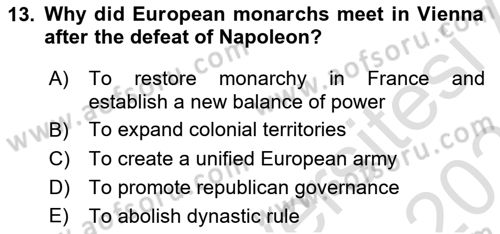 Diplomacy Dersi 2025 - 2026 Yılı (Vize) Ara Sınav Soruları 13. Soru
