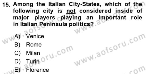Diplomacy Dersi 2025 - 2026 Yılı (Vize) Ara Sınav Soruları 15. Soru