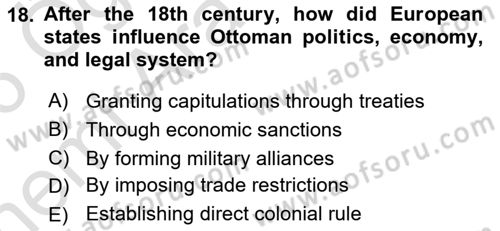 Diplomacy Dersi 2025 - 2026 Yılı (Vize) Ara Sınav Soruları 18. Soru