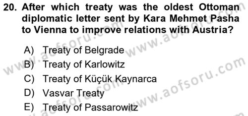 Diplomacy Dersi 2025 - 2026 Yılı (Vize) Ara Sınav Soruları 20. Soru