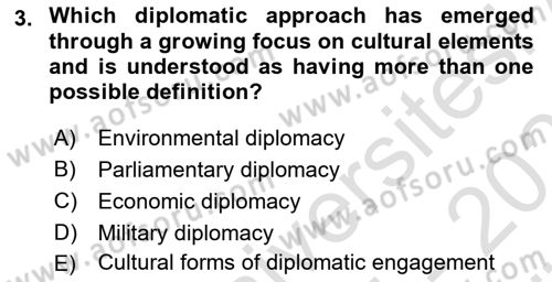 Diplomacy Dersi 2025 - 2026 Yılı (Vize) Ara Sınav Soruları 3. Soru