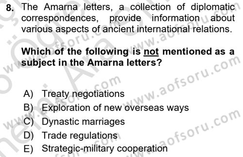 Diplomacy Dersi 2025 - 2026 Yılı (Vize) Ara Sınav Soruları 8. Soru