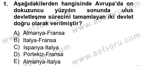 Uluslararası Politika 1 Dersi 2012 - 2013 Yılı (Vize) Ara Sınavı 1. Soru