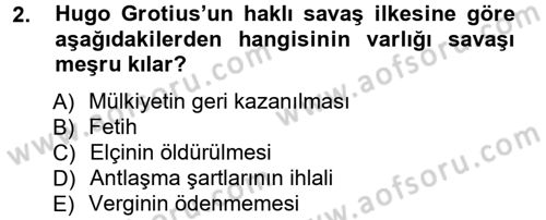 Uluslararası Politika 1 Dersi 2012 - 2013 Yılı (Vize) Ara Sınav Soruları 2. Soru