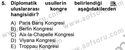 Uluslararası Politika 1 Dersi Ara Sınavı Deneme Sınav Soruları 5. Soru
