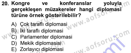 Uluslararası Politika 1 Dersi 2012 - 2013 Yılı (Final) Dönem Sonu Sınav Soruları 20. Soru