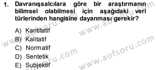 Uluslararası Politika 1 Dersi 2014 - 2015 Yılı (Vize) Ara Sınav Soruları 1. Soru