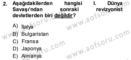 Uluslararası Politika 1 Dersi 2014 - 2015 Yılı (Vize) Ara Sınav Soruları 2. Soru