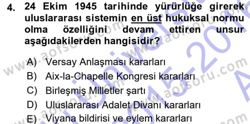 Uluslararası Politika 1 Dersi Ara Sınavı Deneme Sınav Soruları 4. Soru