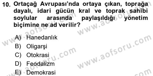 Uluslararası Politika 1 Dersi 2015 - 2016 Yılı (Final) Dönem Sonu Sınav Soruları 10. Soru