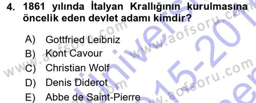 Uluslararası Politika 1 Dersi 2015 - 2016 Yılı (Final) Dönem Sonu Sınav Soruları 4. Soru
