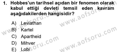 Uluslararası Politika 1 Dersi 2016 - 2017 Yılı (Final) Dönem Sonu Sınav Soruları 1. Soru