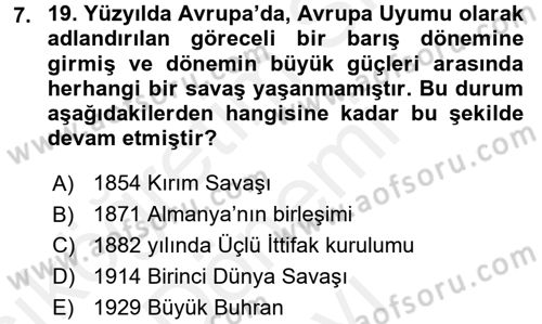 Uluslararası Politika 1 Dersi 2016 - 2017 Yılı (Final) Dönem Sonu Sınav Soruları 7. Soru