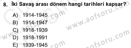 Uluslararası Politika 1 Dersi 2016 - 2017 Yılı (Final) Dönem Sonu Sınav Soruları 8. Soru