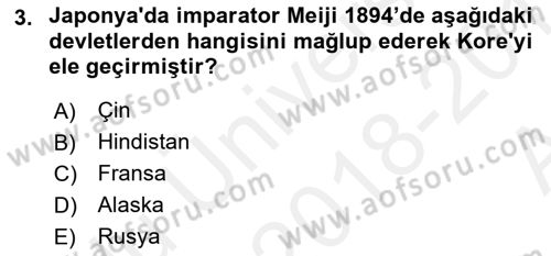 Uluslararası Politika 1 Dersi 2018 - 2019 Yılı (Vize) Ara Sınavı 3. Soru