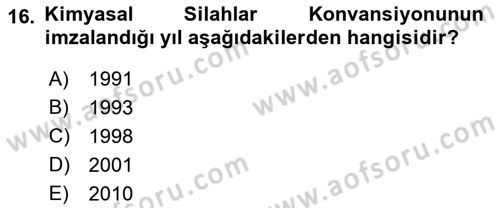 Uluslararası Politika 1 Dersi 2018 - 2019 Yılı (Final) Dönem Sonu Sınav Soruları 16. Soru